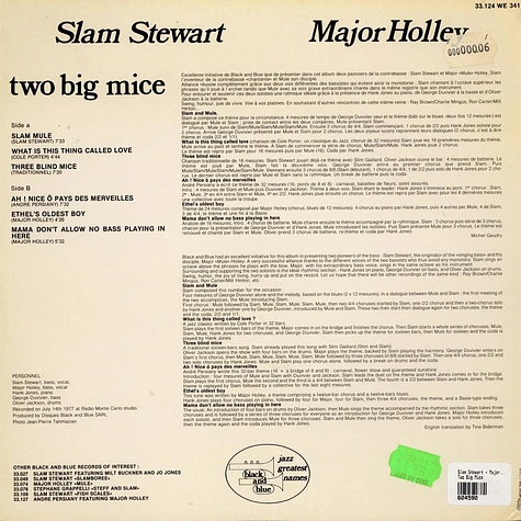 Slam Stewart - Major Holley - Two Big Mice