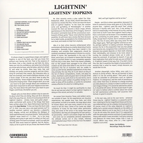 Lightnin' Hopkins - Lightnin' (The Blues Of Lightnin' Hopkins)