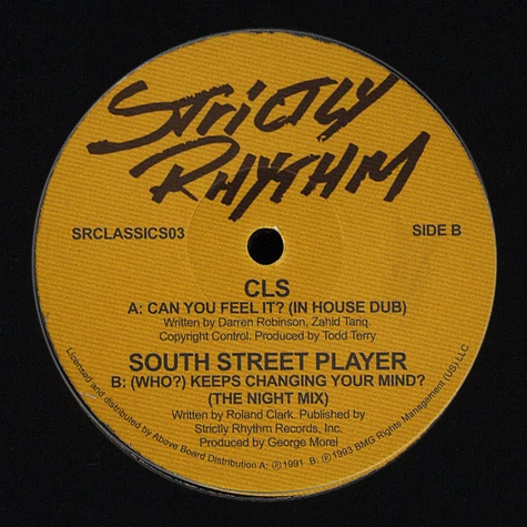 CLS & South Street Player - Can You Feel It / (Who?) Keeps Changing Your Mind