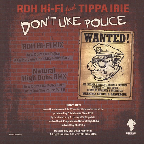 RDH Hi-Fi - Don't Like Police Feat Tippa Irie