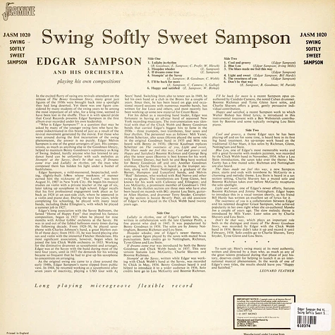 Edgar Sampson And His Orchestra - Swing Softly Sweet Sampson