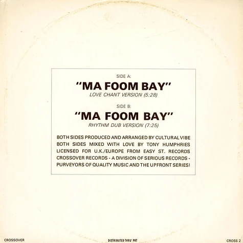 Cultural Vibe - Ma Foom Bay