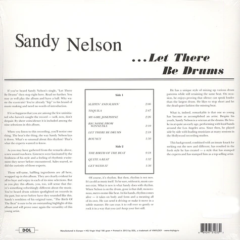 Sandy Nelson - Let There Be Drums Gatefold Sleeve Edition