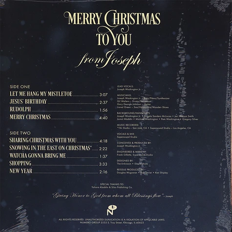 Joseph Washington Jr. - Merry Christmas To You Gold Vinyl Edition