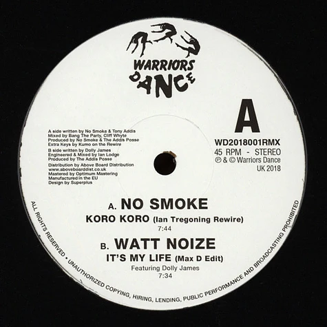 No Smoke & Watt Noize - Koro Koro (Ian Tregoning Rewire) / It's My Life (Max D Edit)