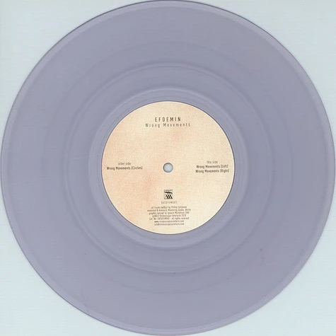 Efdemin - Wrong Movements Clear Vinyl Edition
