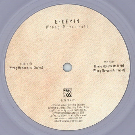 Efdemin - Wrong Movements Clear Vinyl Edition