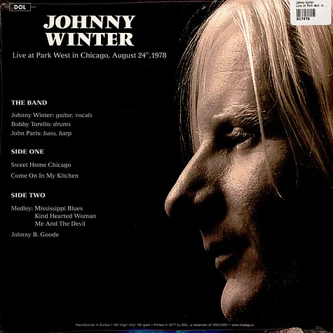 Johnny Winter - Live At Park West In Chicago, August 24th, 1978