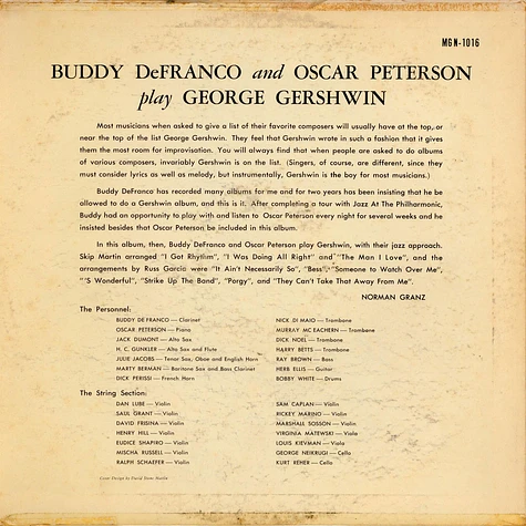 Buddy DeFranco And Oscar Peterson - Play George Gershwin