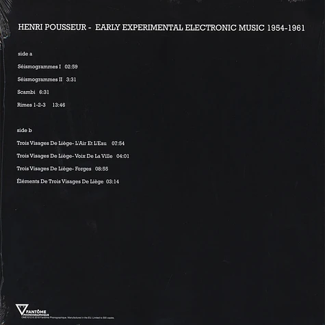 Henri Pousseur - Early Experimental Electronic Music 1954-1961
