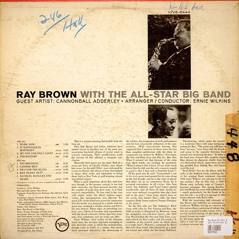 Ray Brown All-Star Big Band Guest Artist Cannonball Adderley - With The All-Star Big Band