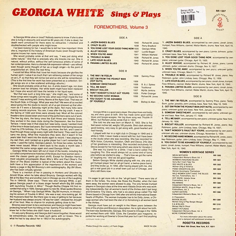 Georgia White - Georgia White Sings & Plays The Blues