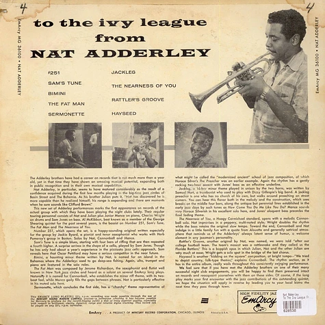 Nat Adderley - To The Ivy League From Nat
