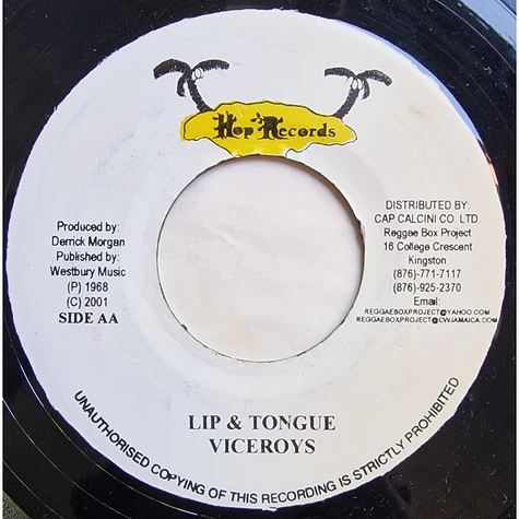 Derrick Morgan / The Viceroys - Never Gonna Give Up / Lip & Tongue