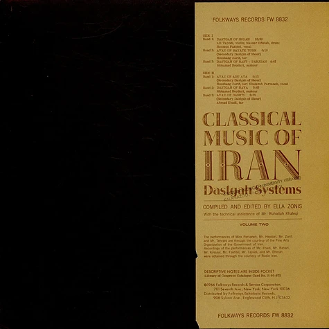V.A. - Classical Music Of Iran - Dastgah Systems Vol. 2