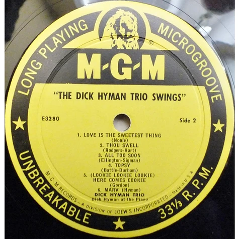 The Dick Hyman Trio - The Dick Hyman Trio Swings