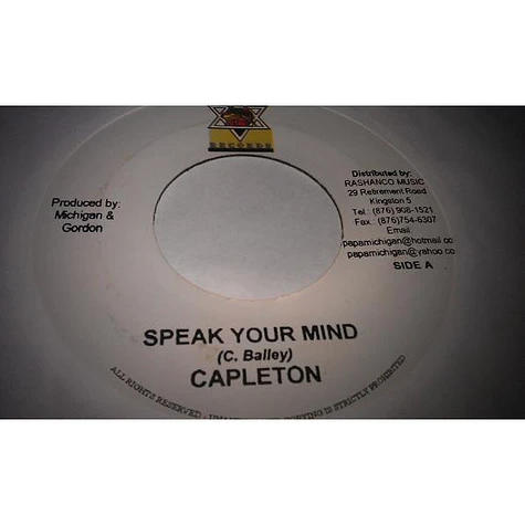 Capleton - Speak Your Mind