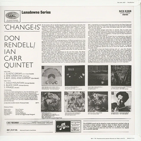 Don Rendell & Ian Carr Quintet, The - Change Is