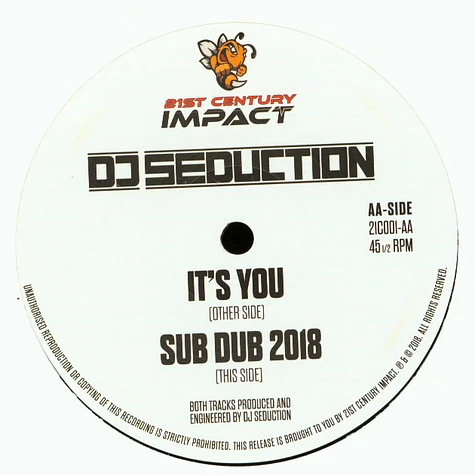DJ Seduction - It's You / Sub Dub 2018