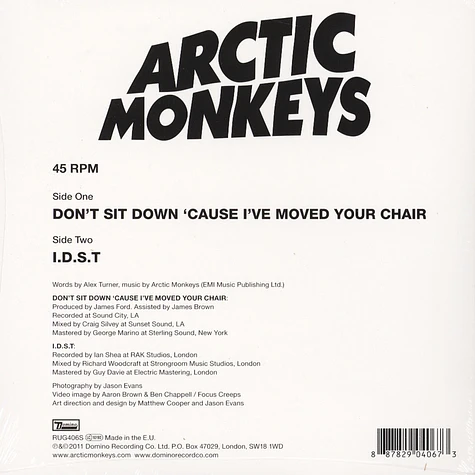 Arctic Monkeys - Don't Sit Down Cause I've Moved Your Chair