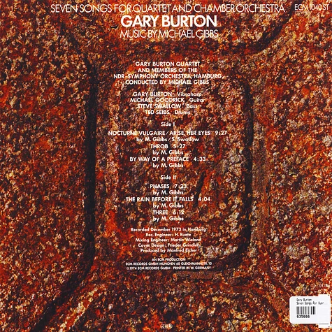 Gary Burton - Seven Songs For Quartet And Chamber Orchestra