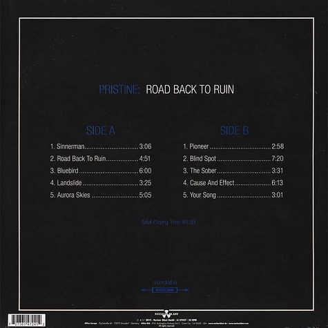 Pristine - Road Back To Ruin Black Vinyl Edition