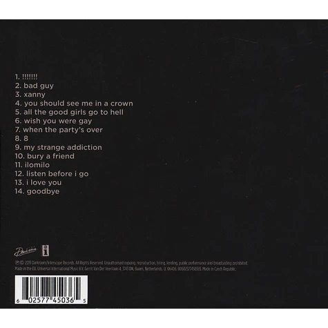 Billie Eilish - When We Fall Asleep, Where Do We Go? Deluxe Clamshell CD Box