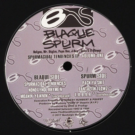 Blaque Spurm - Spurmacidal Tendencies Black Vinyl Edition