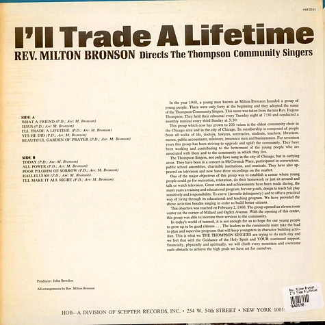 Rev. Milton Brunson Directs The Thompson Community Singers - I'll Trade A Lifetime