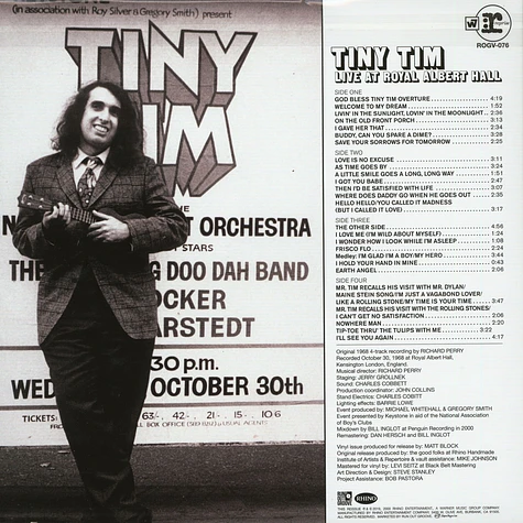 Tiny Tim - Live! At The Royal Albert Hall Record Store Day 2019 Edition