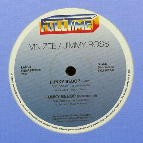 Vin Zee / Jimmy Ross - Remastered 2019 Transparent Orange Edition