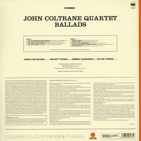 John Coltrane Quartet - Ballad Solid Orange Vinyl Edition