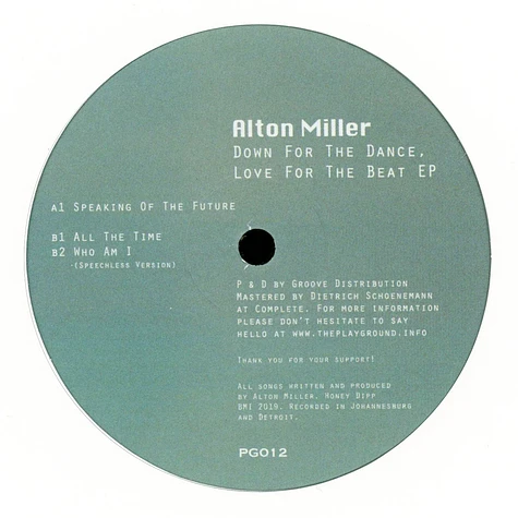 Alton Miller - Down For The Dance, Love For The Beat EP