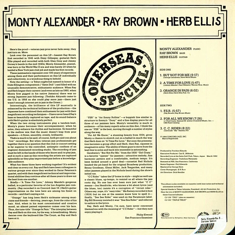 Monty Alexander, Ray Brown, Herb Ellis - Overseas Special