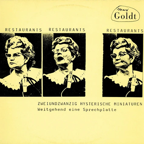Max Goldt - Restaurants Restaurants Restaurants