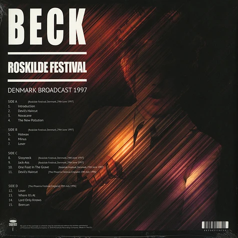 Beck - Roskilde Festival Black Vinyl Edition