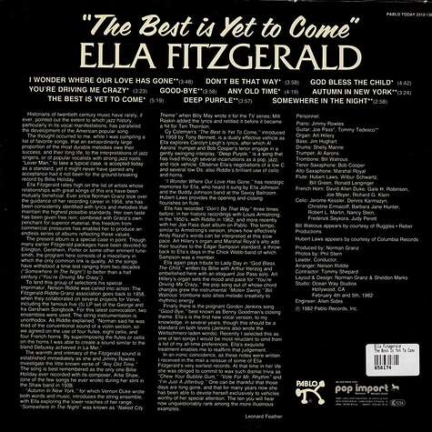 Ella Fitzgerald - The Best Is Yet To Come