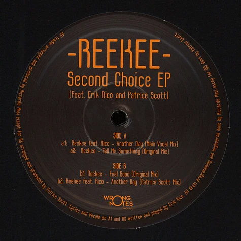 Reekee - Second Choice EP Patrice Scott Mix