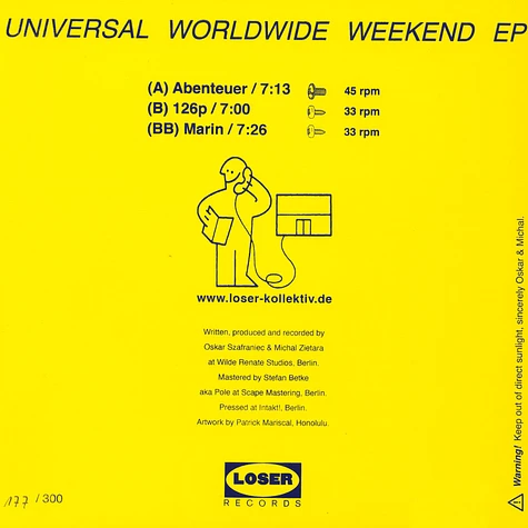 Oskar Szafraniec & Michal Zietara - Universal Worldwide Weekend EP