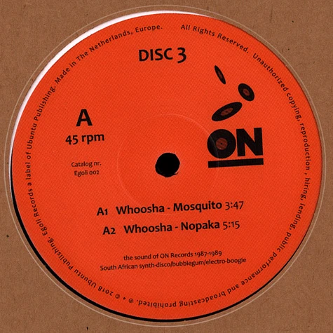 Pamela Nkutha / Whoosha - On -The Sound Of On Records 1987-1989 Part III