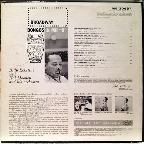 Billy Eckstine With Hal Mooney And His Orchestra - Broadway Bongos And Mr. "B"