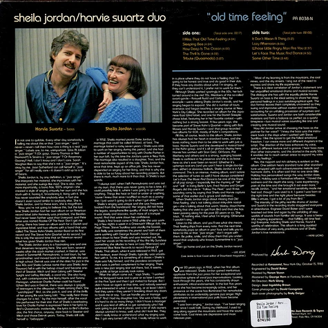 Sheila Jordan / Harvie Swartz Duo - Old Time Feeling