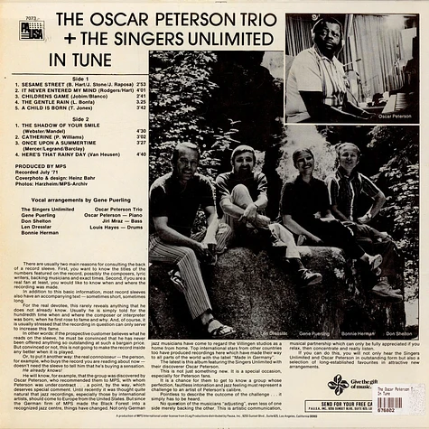 The Oscar Peterson Trio + The Singers Unlimited - In Tune