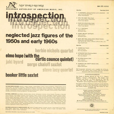 V.A. - Introspection (Neglected Jazz Figures Of The 1950s And Early 1960s)