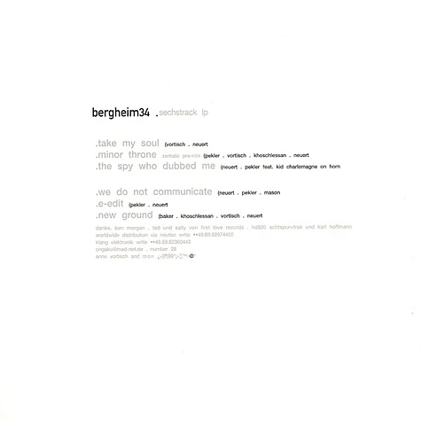 Bergheim 34 - Sechstrack LP