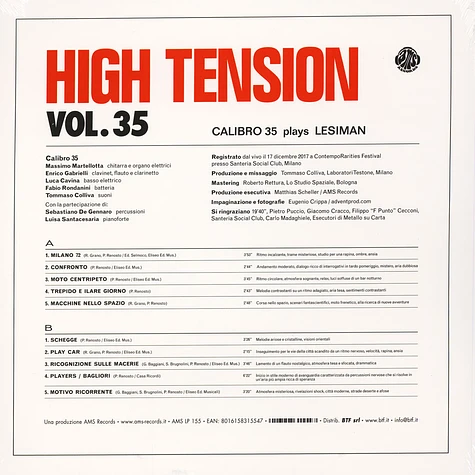 Calibro 35 - High Tension Volume 35 Calibro 35 Plays Lesiman Black Vinyl Edition