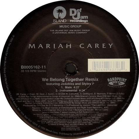 Mariah Carey Featuring Jadakiss And Styles P - We Belong Together (Remix)