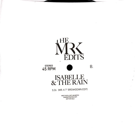 Mr. K - Pursuit Of The Pimpmobile / Isabelle & The Rain