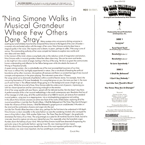Nina Simone - To Love Somebody Colored Vinyl Edition