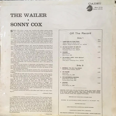 Sonny Cox - The Wailer